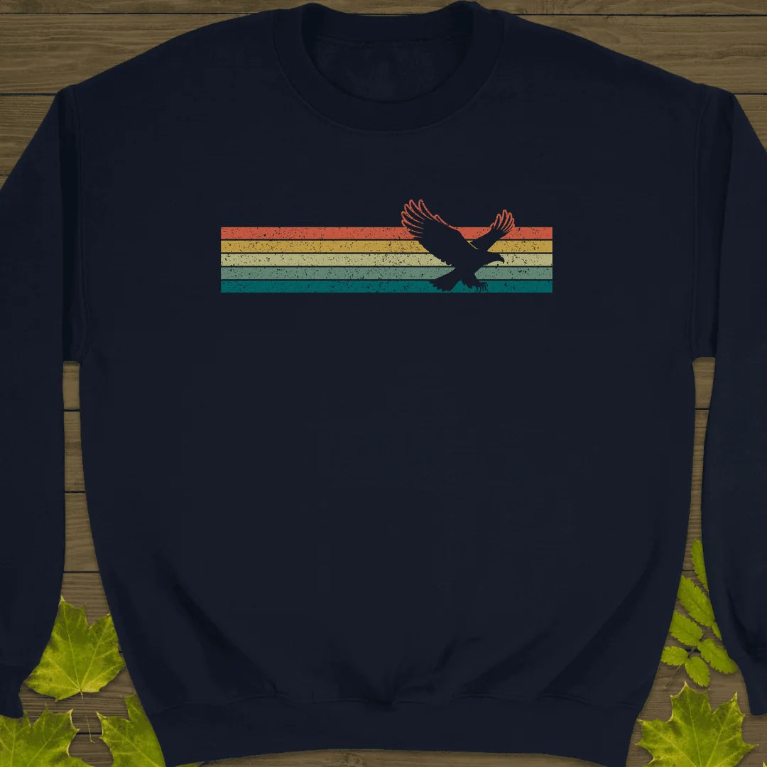 Retro Stripe Eagle Sweatshirt in Navy