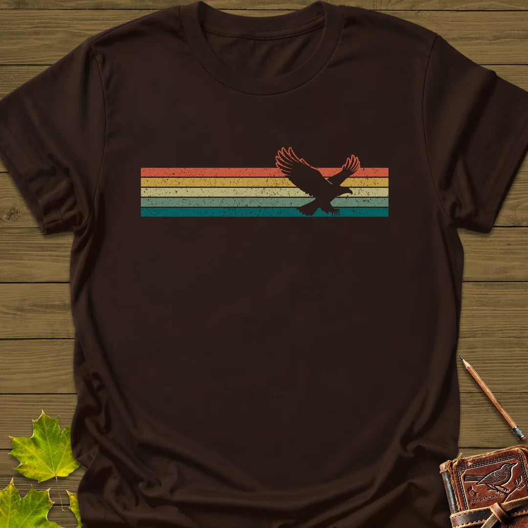 Retro Stripe Eagle T-Shirt in Dark Chocolate