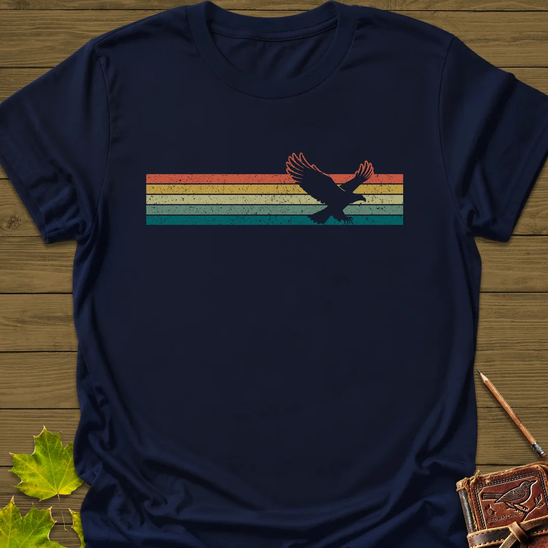Retro Stripe Eagle T-Shirt in Navy