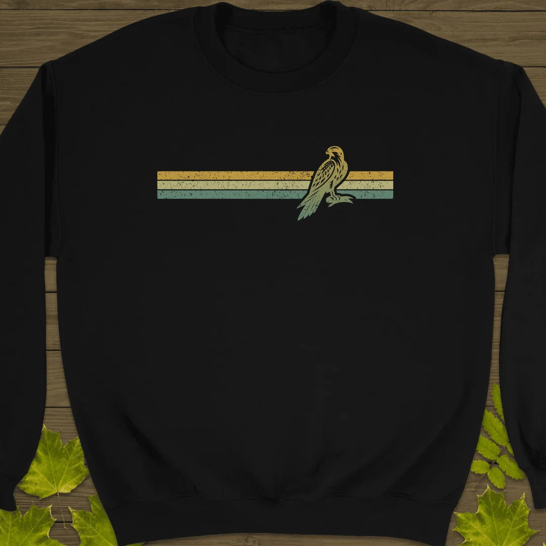 Retro Stripe Falcon Sweatshirt in Black