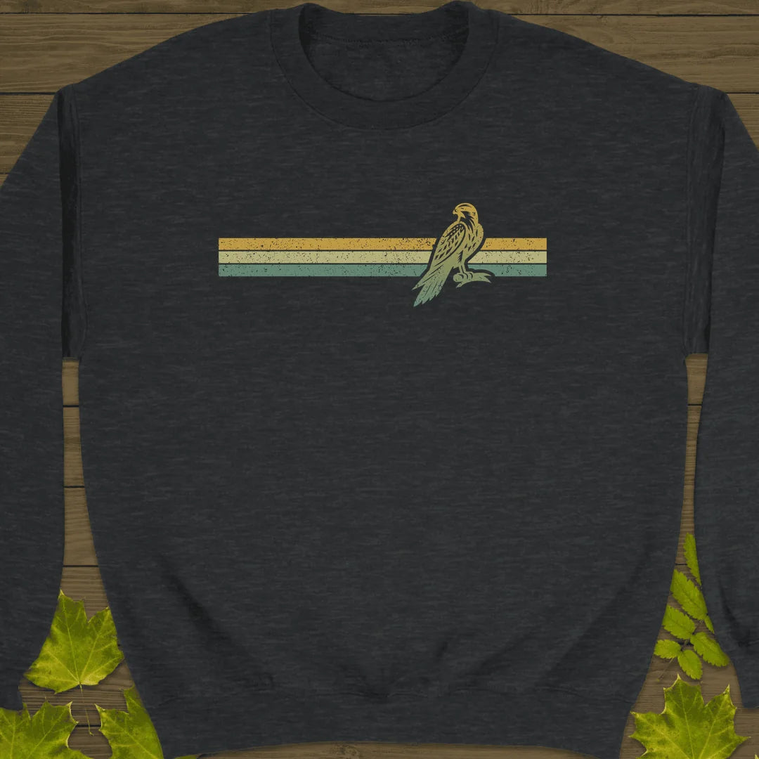 Retro Stripe Falcon Sweatshirt in Dark Heather