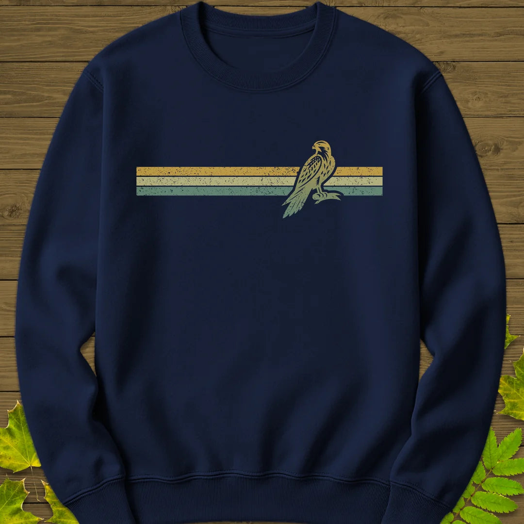 Retro Stripe Falcon Sweatshirt in Navy
