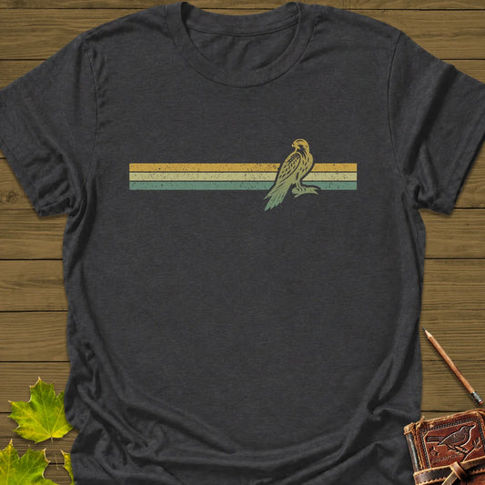 Retro Stripe Falcon T-Shirt in Dark Heather