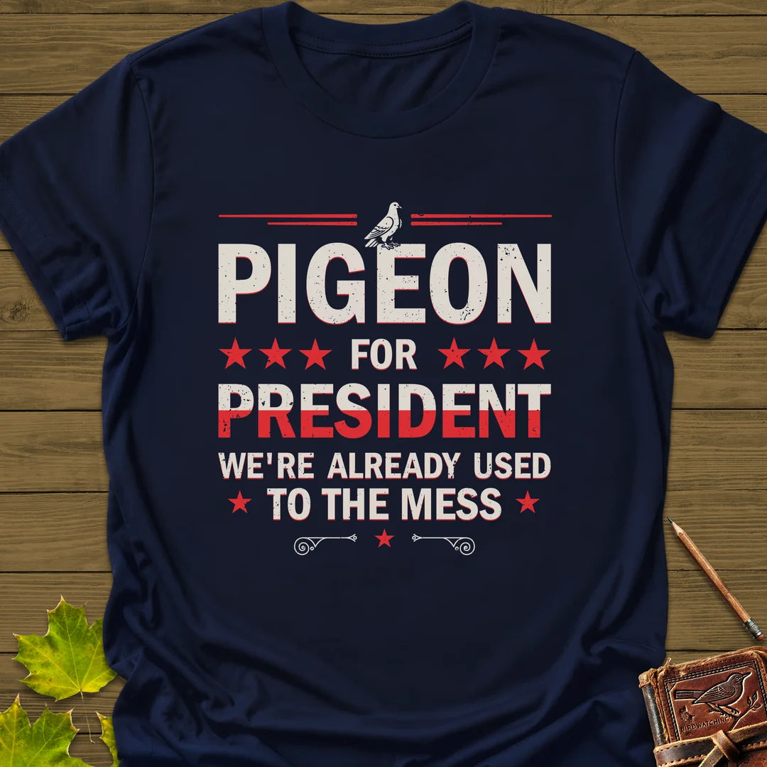Pigeon For President T-Shirt in Navy