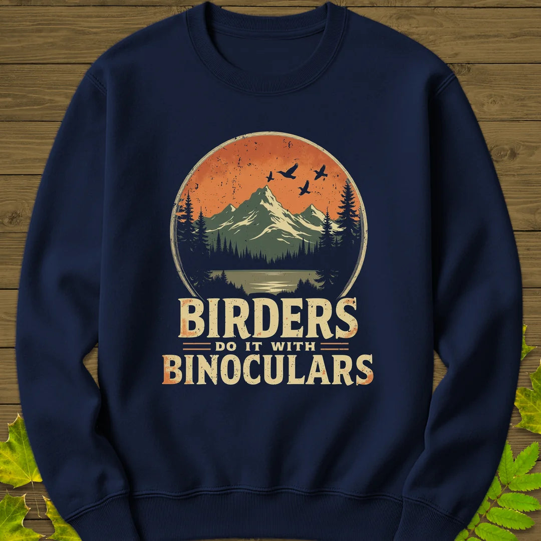 Birders Do It With Binoculars Sweatshirt in Navy