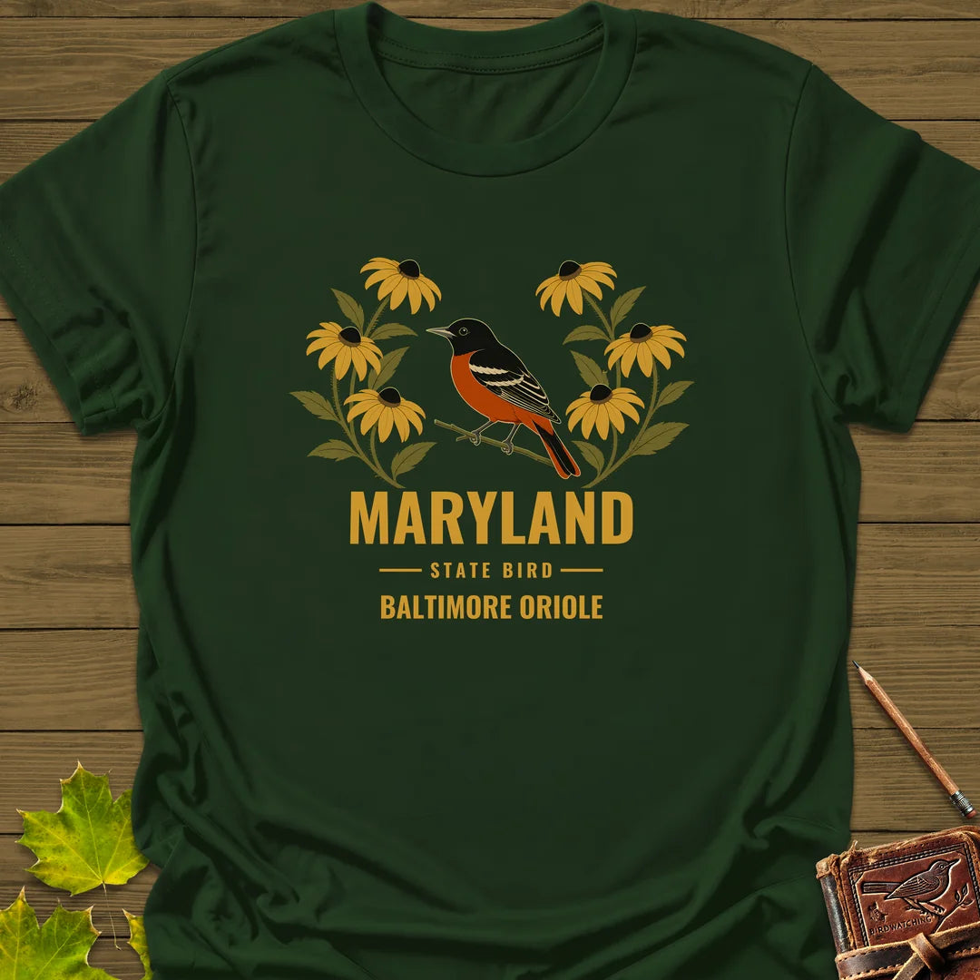 Maryland State Bird T-Shirt in Forest Green