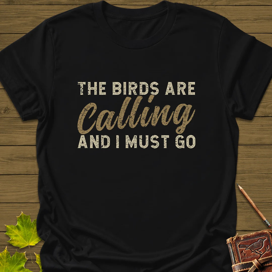 Birds Are Calling T-Shirt in Black