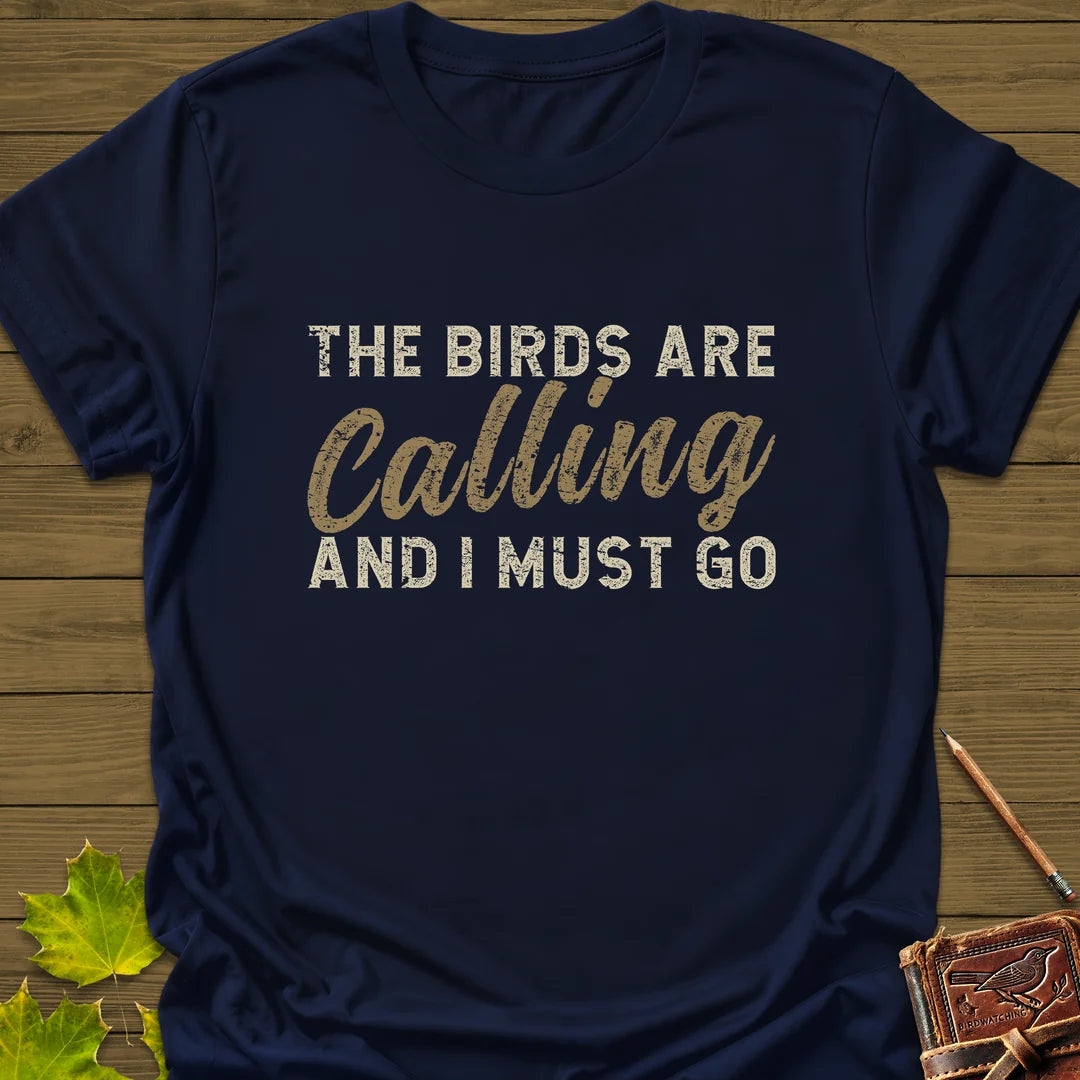 Birds Are Calling T-Shirt in Navy