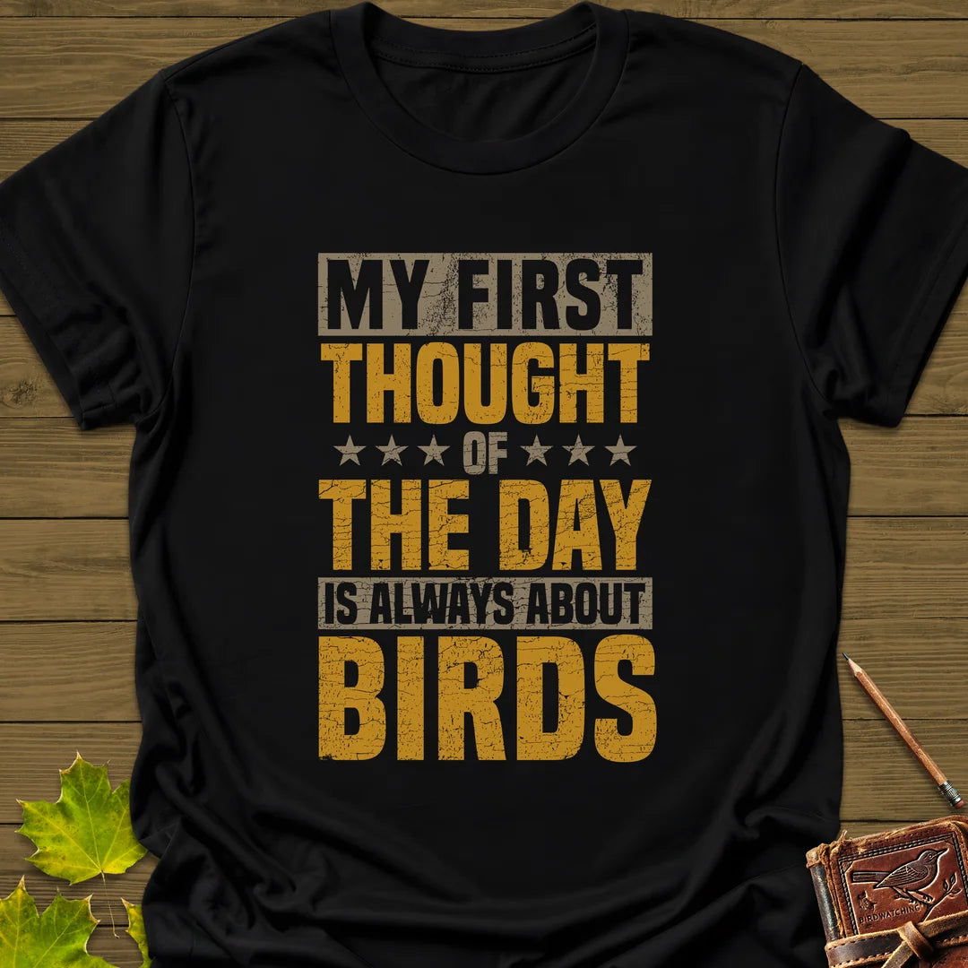 First Thought Is Birds T-Shirt in Black