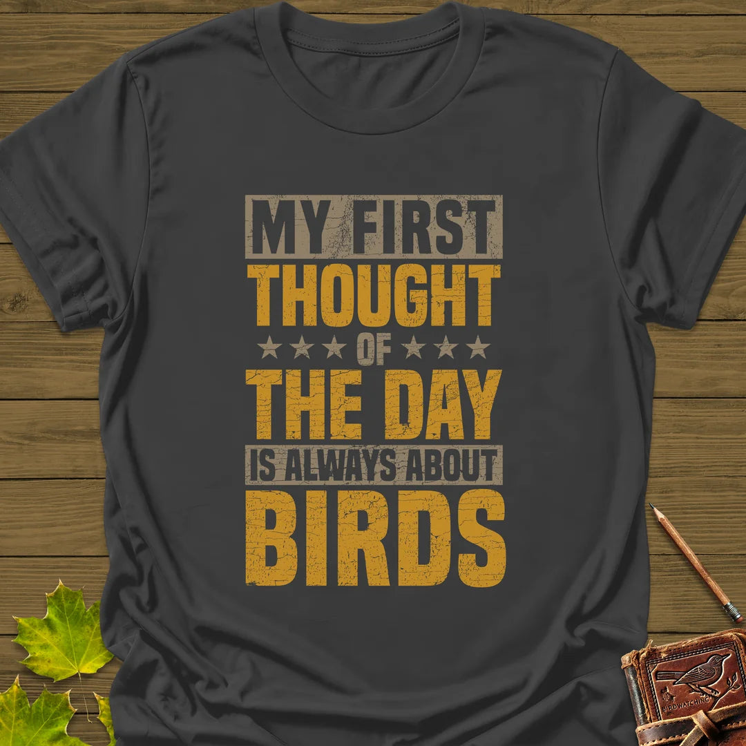 First Thought Is Birds T-Shirt in Charcoal