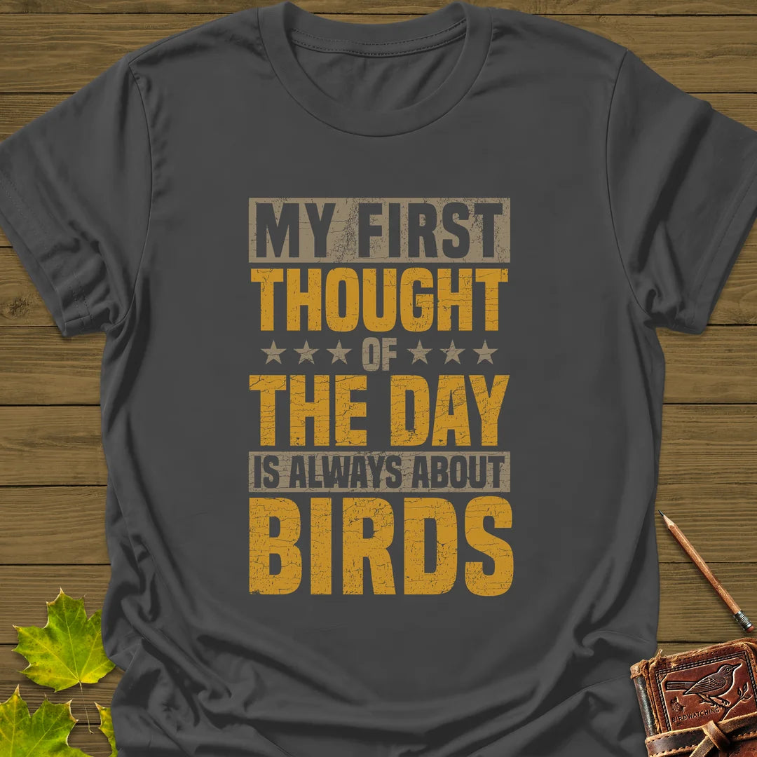 First Thought Is Birds T-Shirt in Charcoal