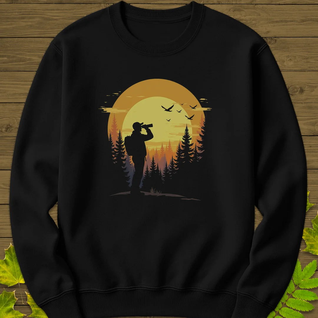 Birdwatcher’s Sunset Sweatshirt in Black