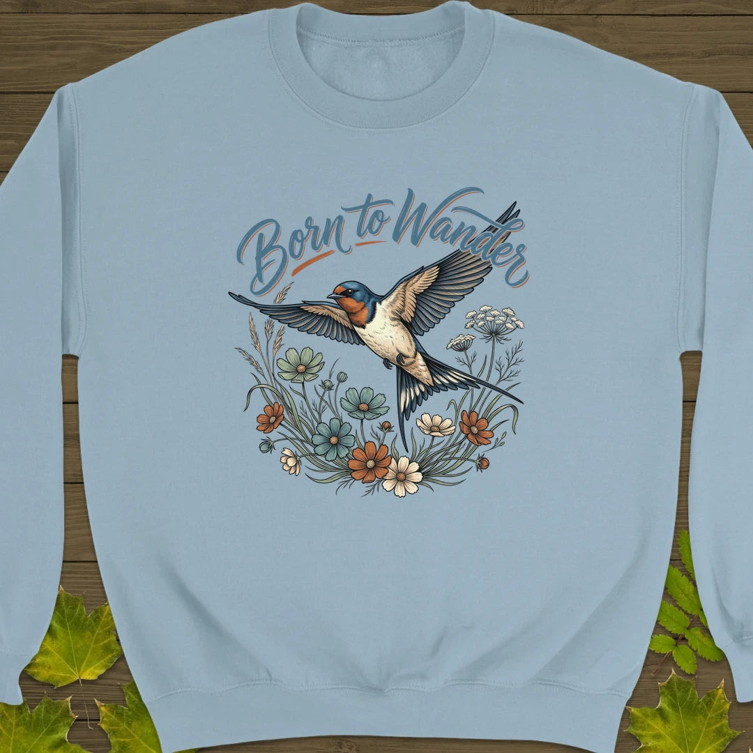 Born To Wander Sweatshirt Light Blue