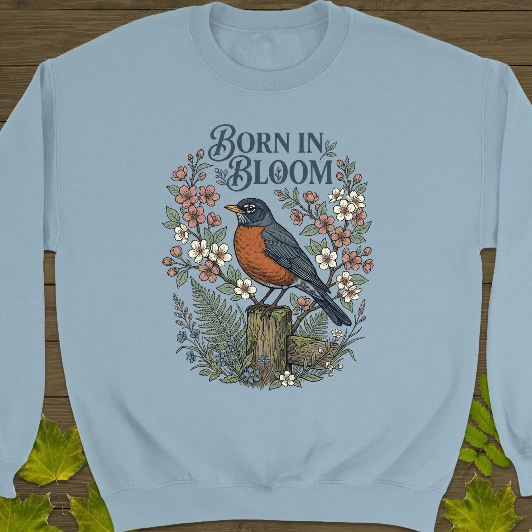 Born In Bloom Sweatshirt Light Blue