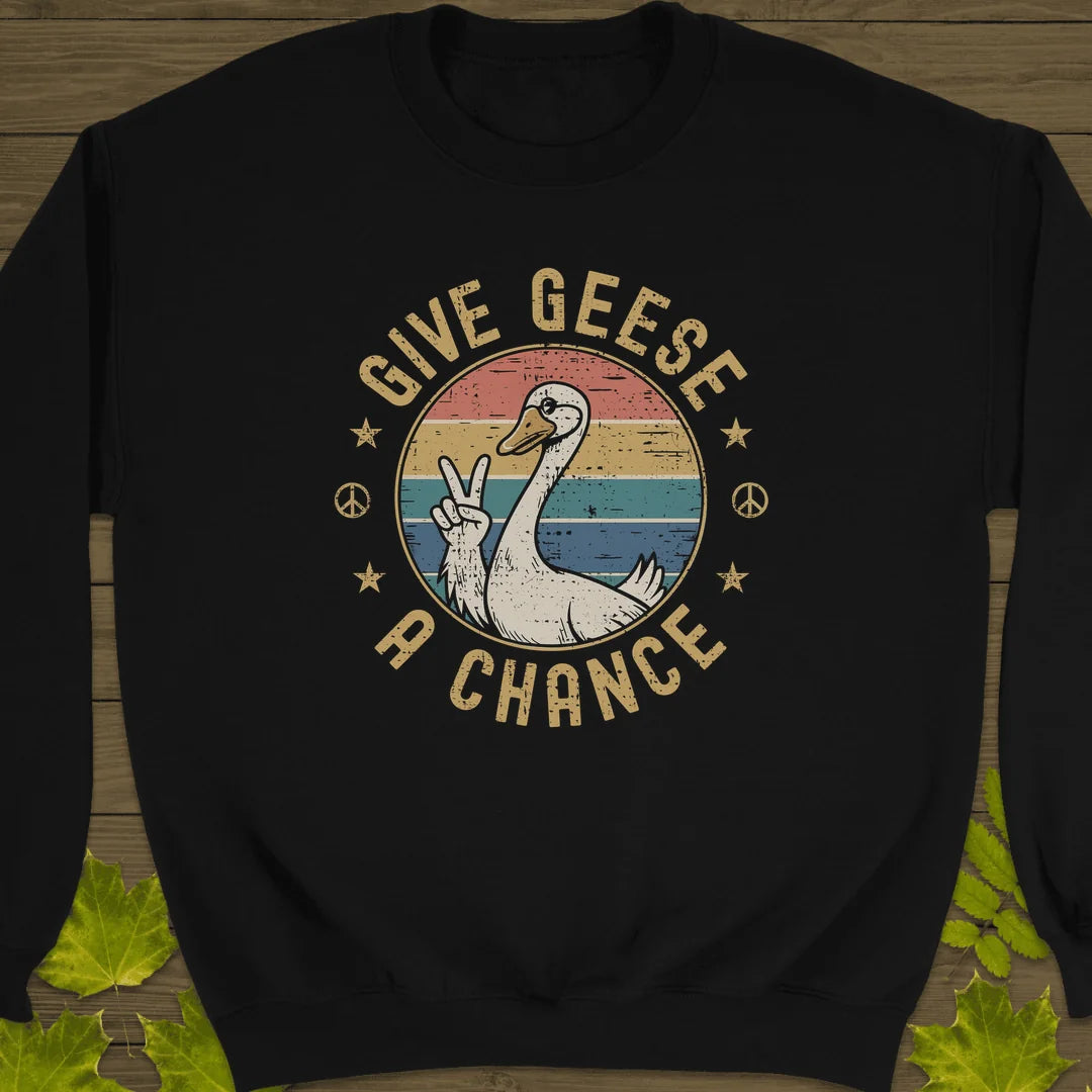 Give Geese A Chance Sweatshirt in Black
