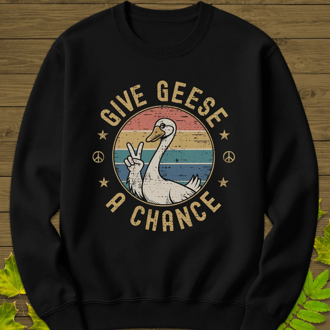 Give Geese A Chance Sweatshirt in Black