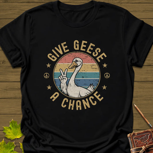Give Geese A Chance T-Shirt in Black