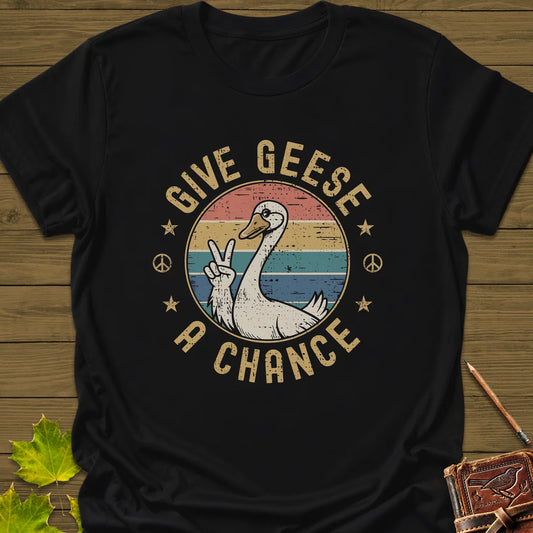Give Geese A Chance T-Shirt in Black