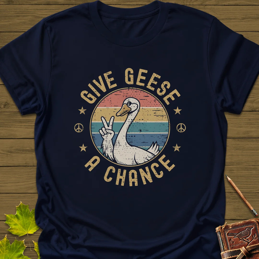 Give Geese A Chance T-Shirt in Navy