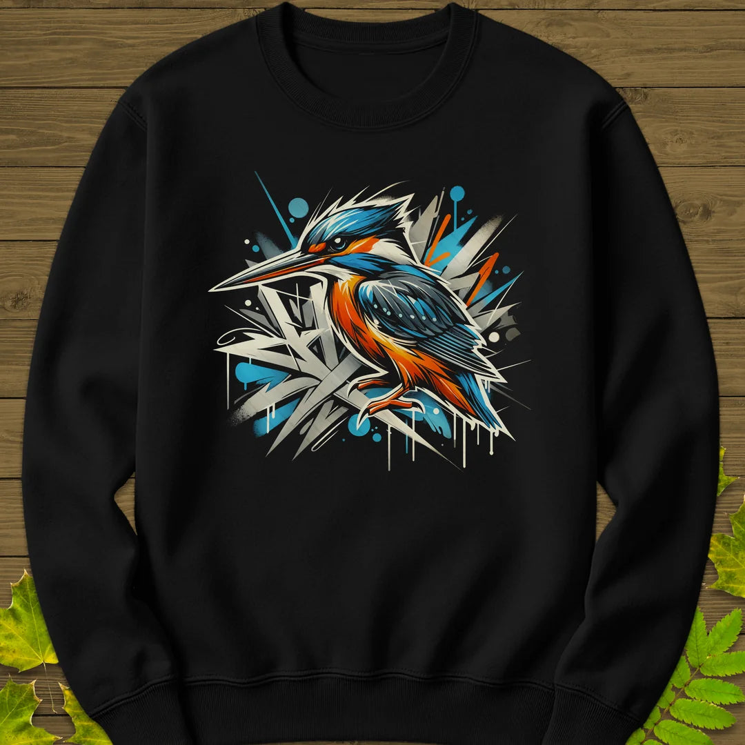 Urban Wildlife Kingfisher Sweatshirt in Black