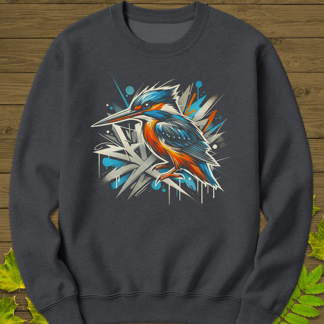 Urban Wildlife Kingfisher Sweatshirt in Dark Heather