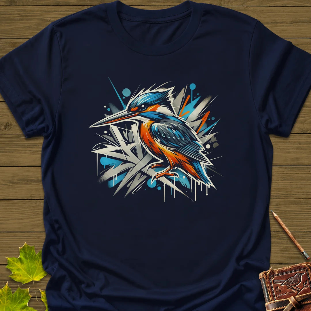 Urban Wildlife Kingfisher T-Shirt in Navy