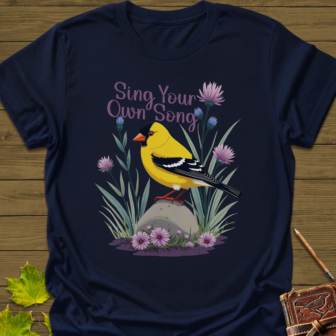 Sing Your Song Goldfinch T-Shirt in Navy