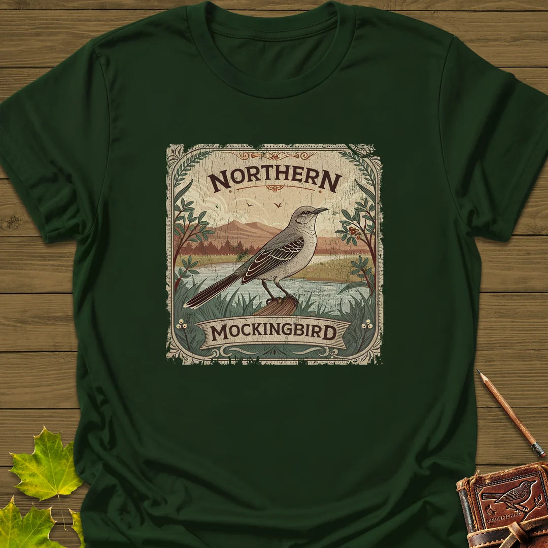 Mockingbird Melody T-Shirt in Forest Green