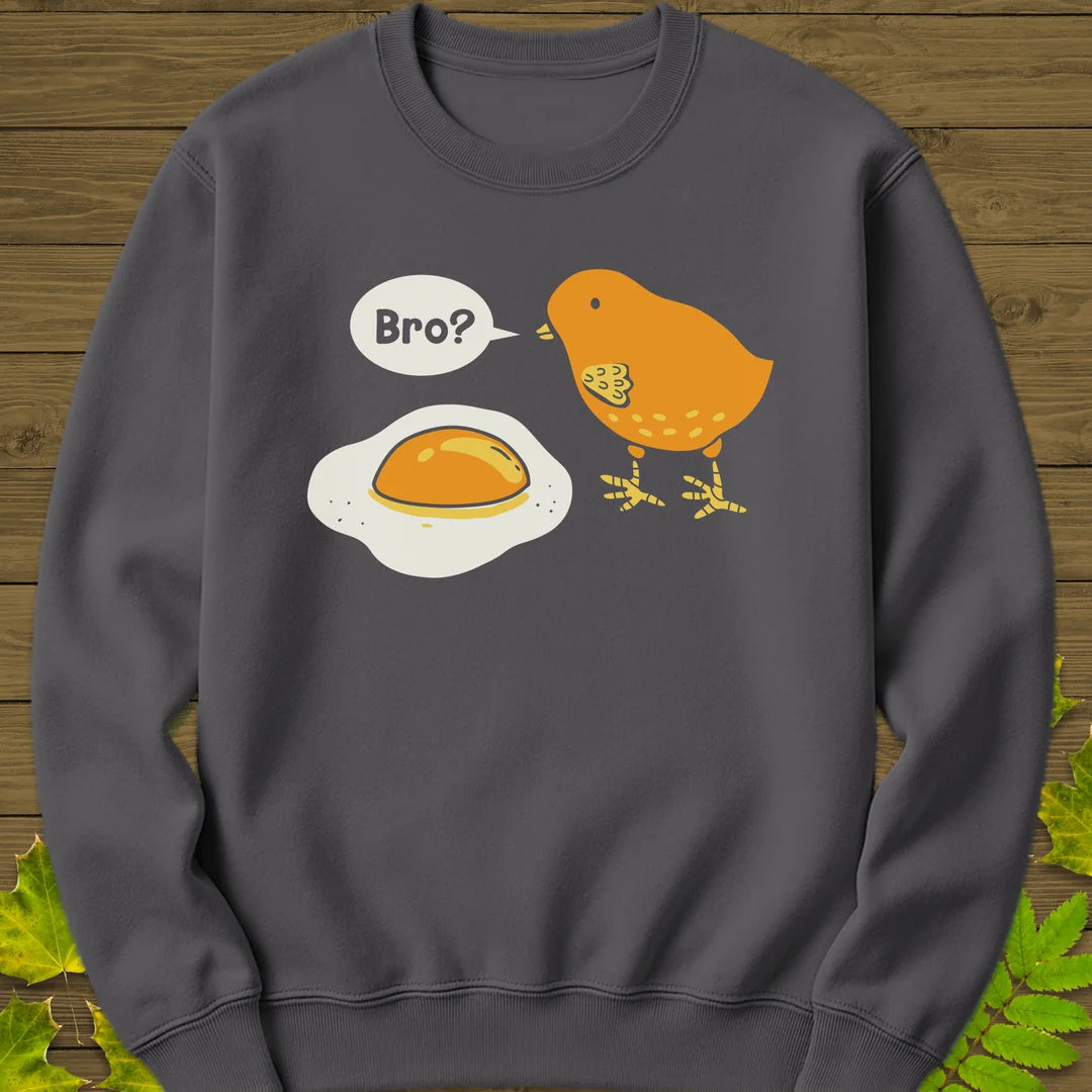 Bro? Chick and Egg Sweatshirt in Charcoal