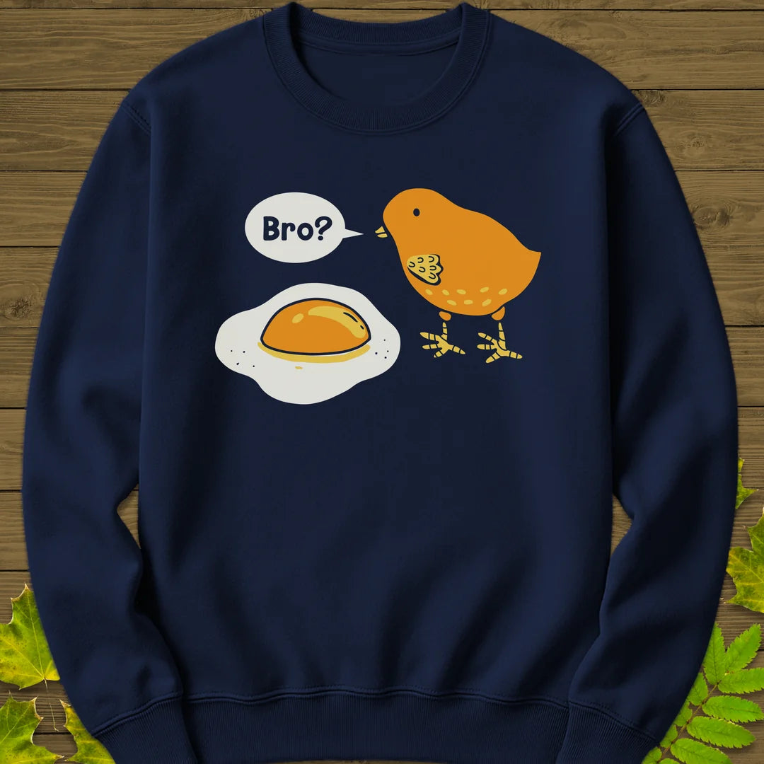 Bro? Chick and Egg Sweatshirt in Navy