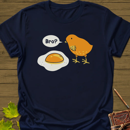 Bro? Chick and Egg T-Shirt in Navy