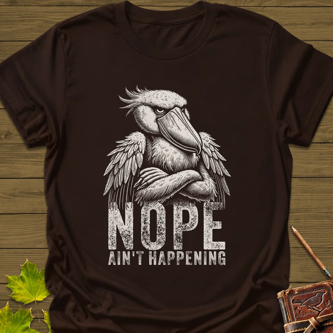 Nope Stork T-Shirt in Dark Chocolate