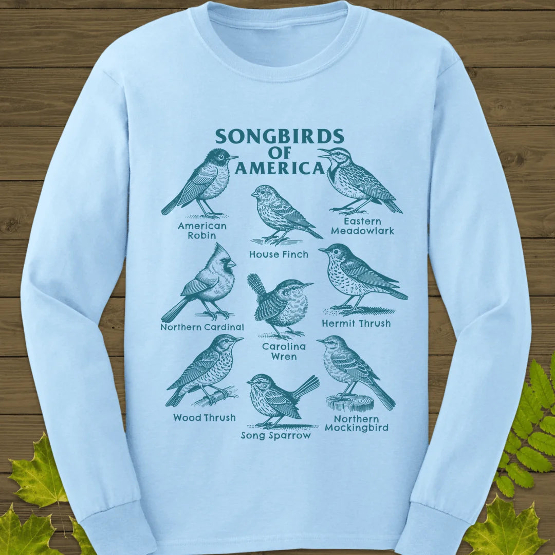 Songbirds of America Long Sleeve in Light Blue