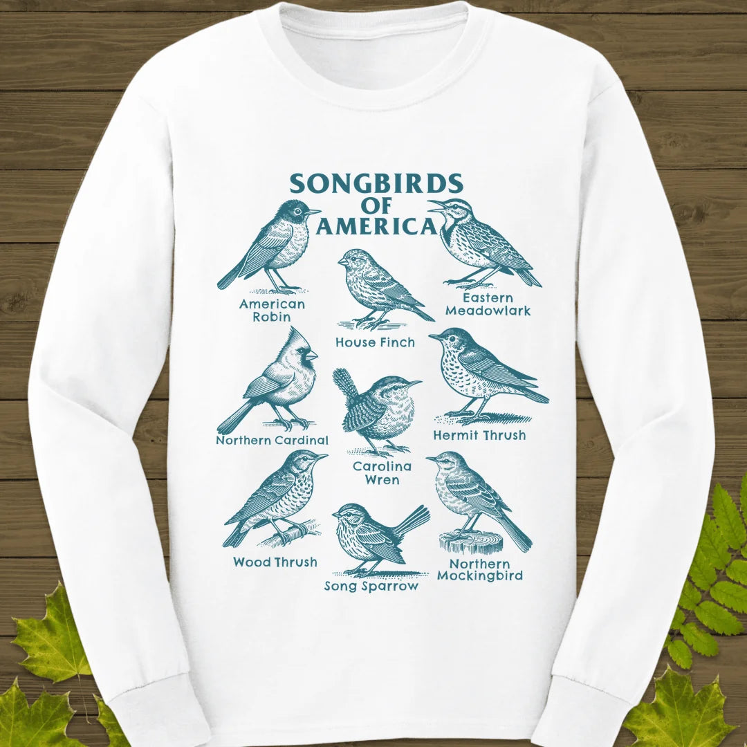 Songbirds of America Long Sleeve in White