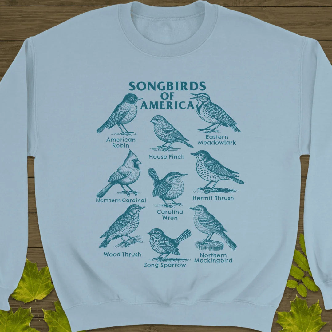 Songbirds of America Sweatshirt in Light Blue