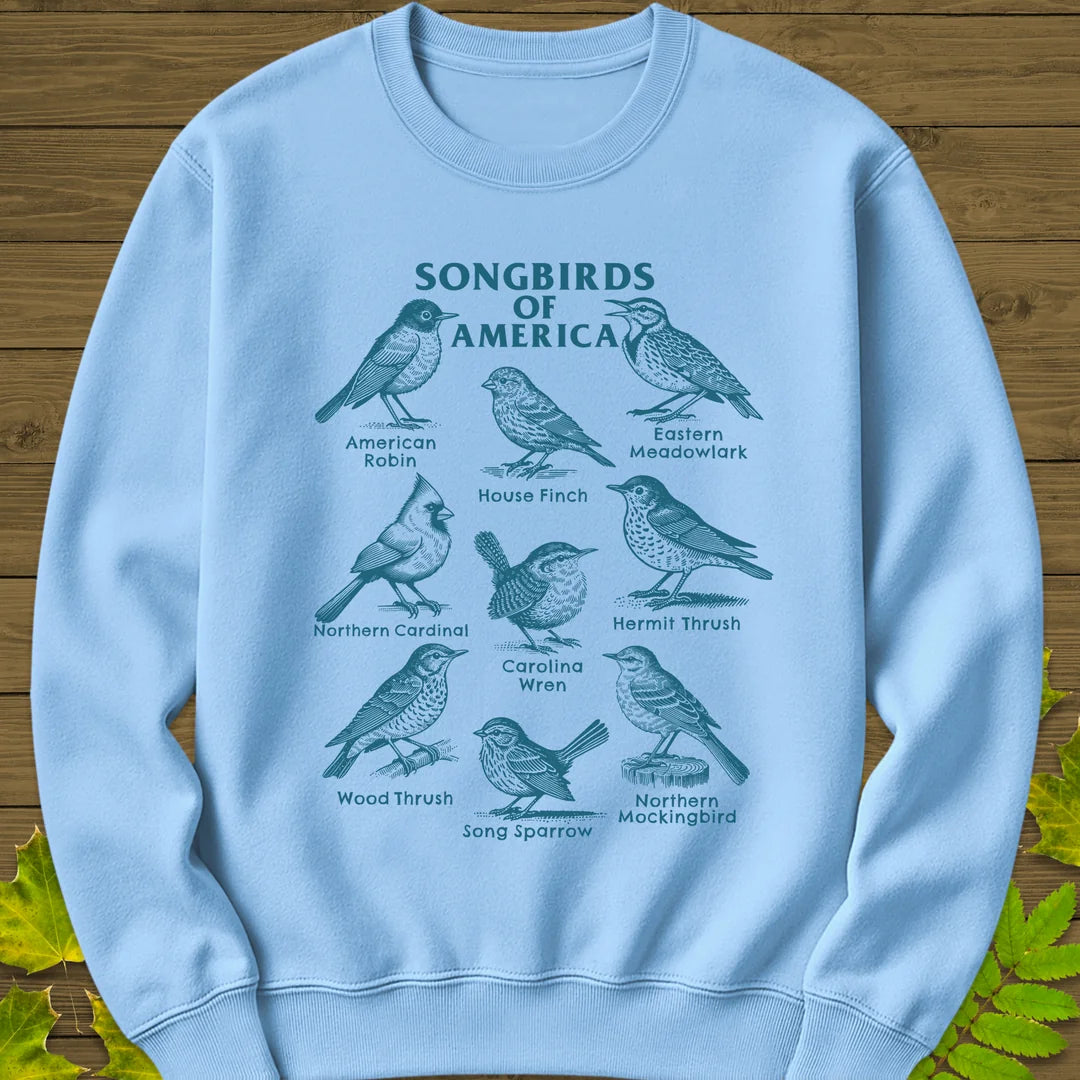 Songbirds of America Sweatshirt in Light Blue