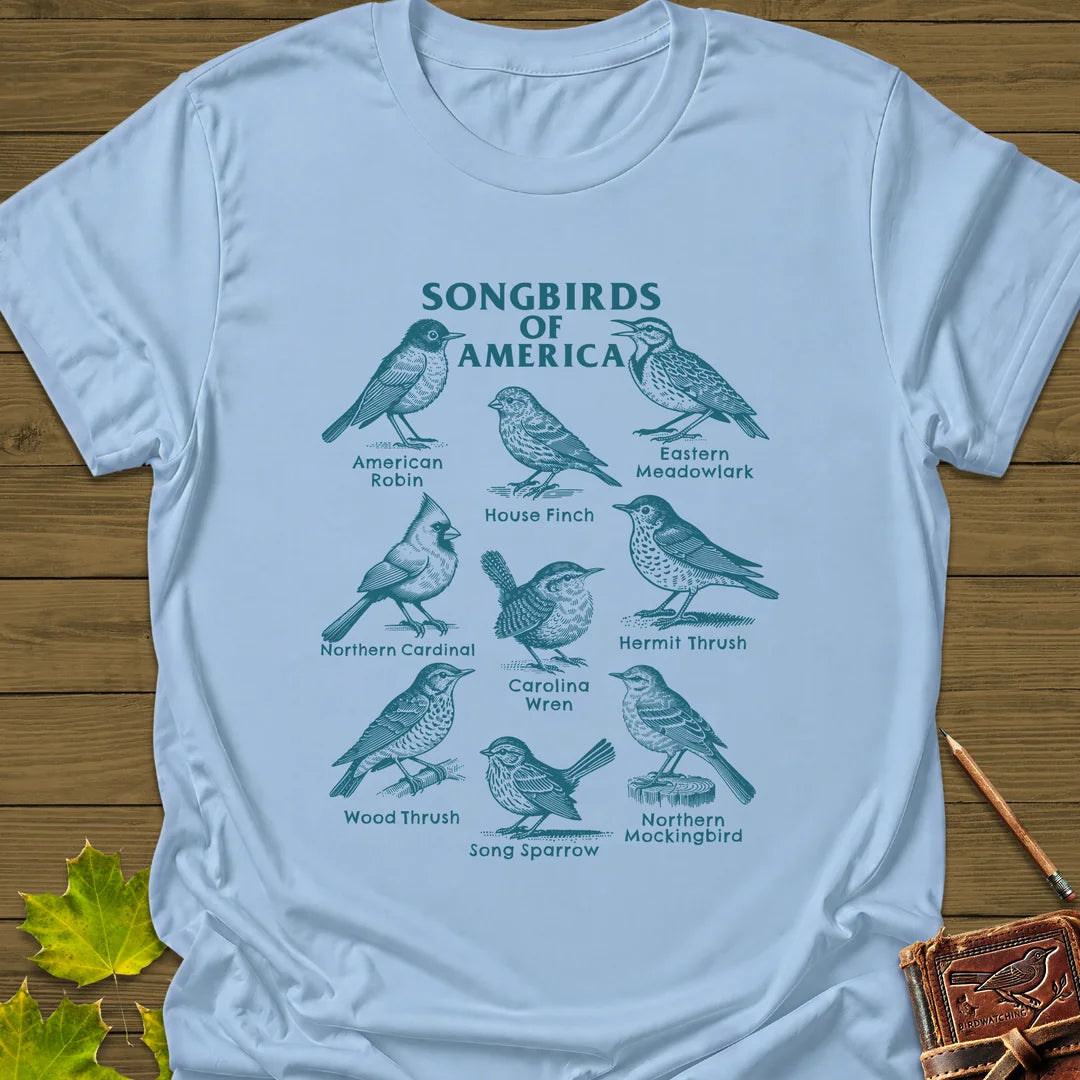 Songbirds of America T-Shirt in Light Blue
