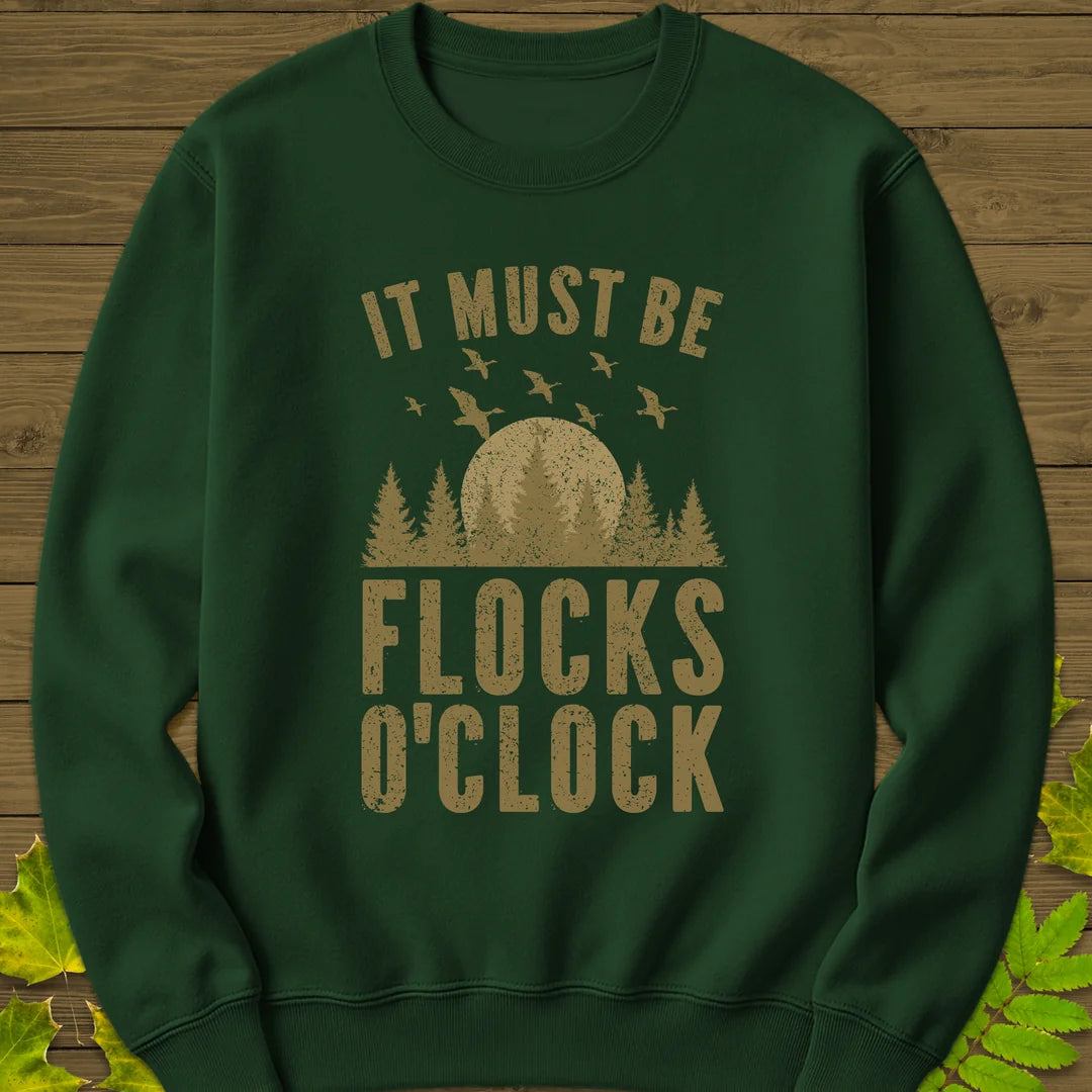 Flocks O'Clock Sweatshirt in Forest Green