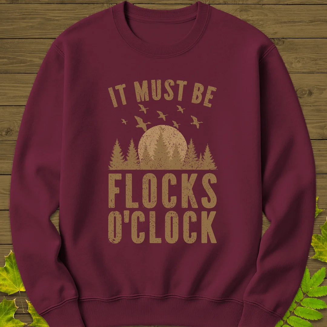 Flocks O'Clock Sweatshirt in Maroon