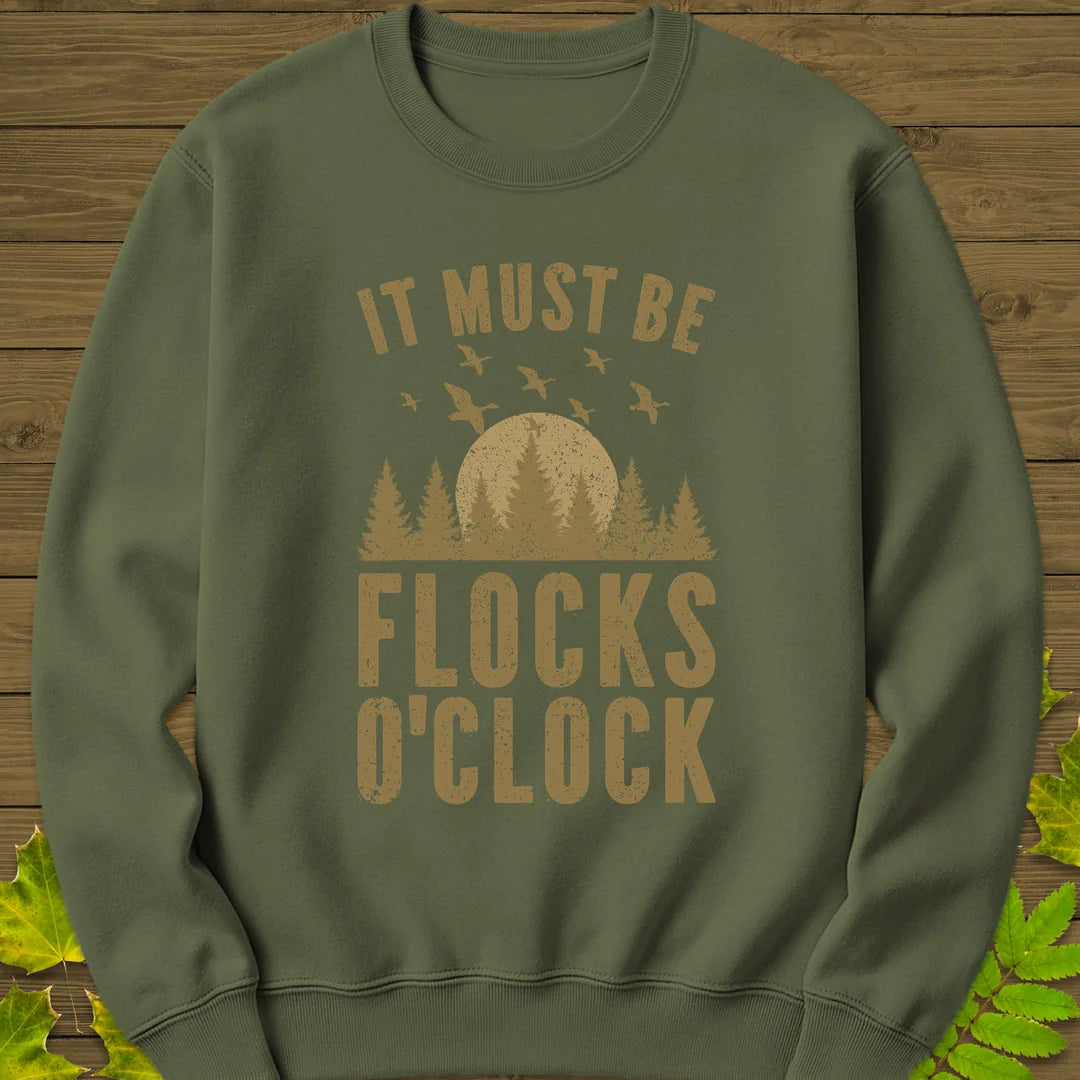 Flocks O'Clock Sweatshirt in Military Green