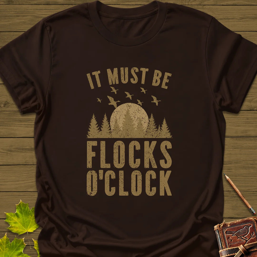 Flocks O'Clock T-Shirt in Dark Chocolate