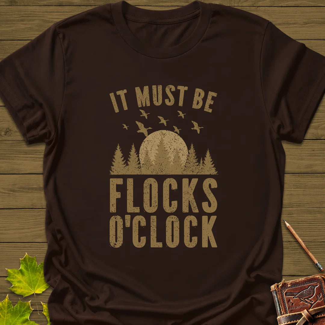 Flocks O'Clock T-Shirt in Dark Chocolate