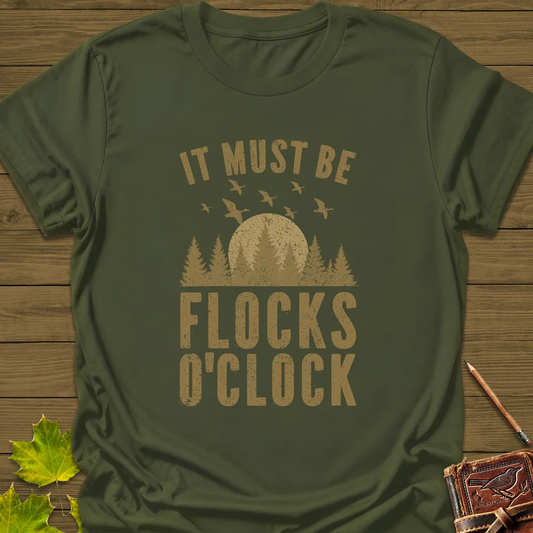 Flocks O'Clock T-Shirt in Military Green