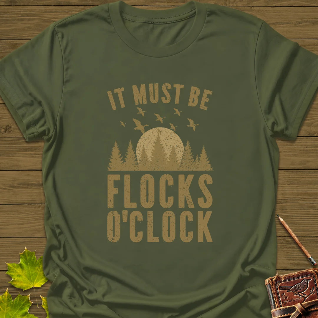 Flocks O'Clock T-Shirt in Military Green