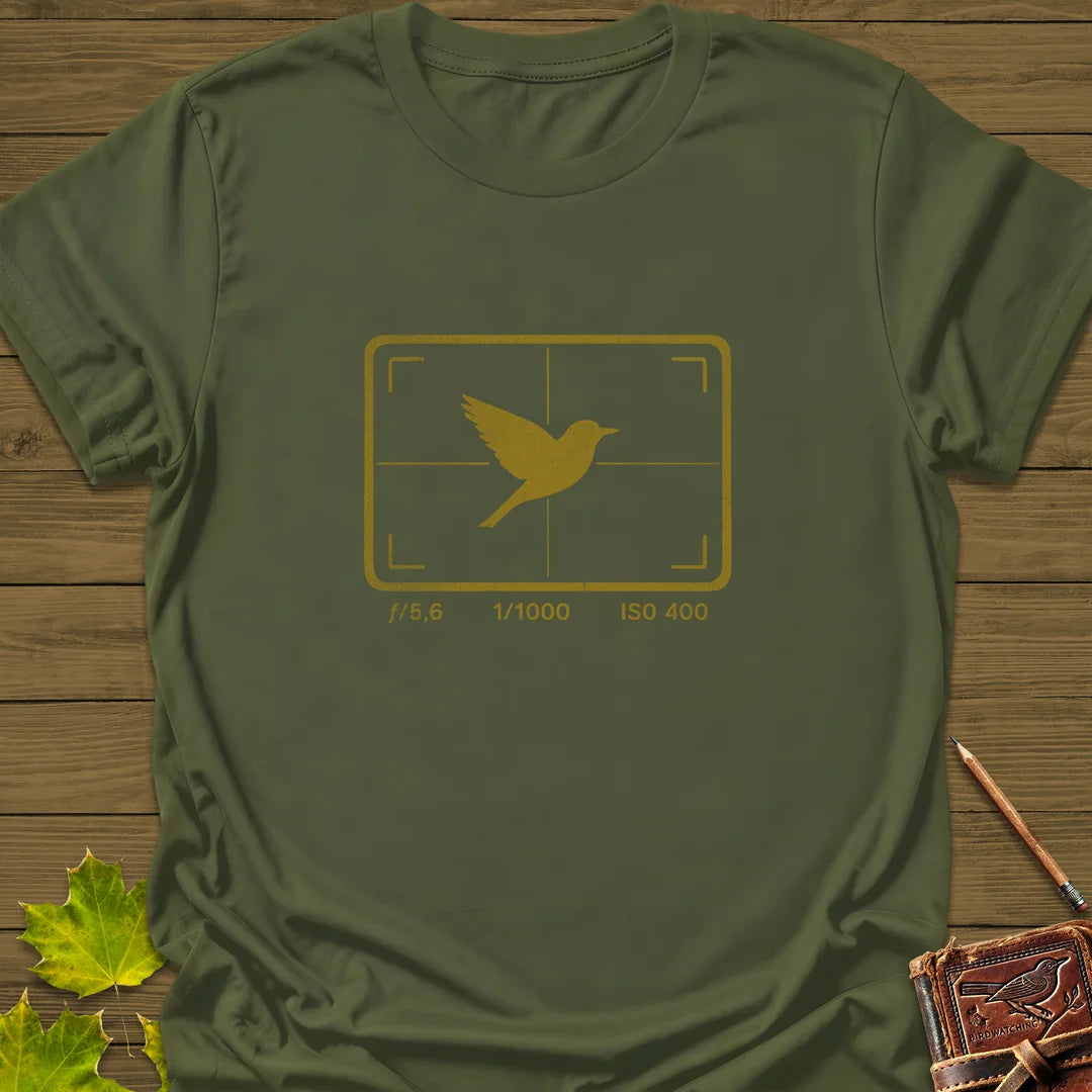 ISO 400 Bird Photography T-Shirt in Military Green