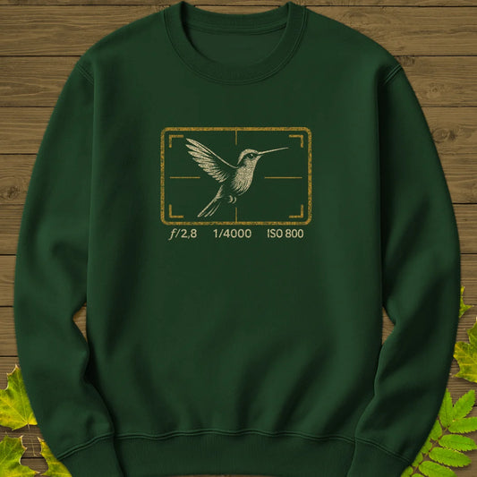 Hummingbird Photography Sweatshirt in Forest Green