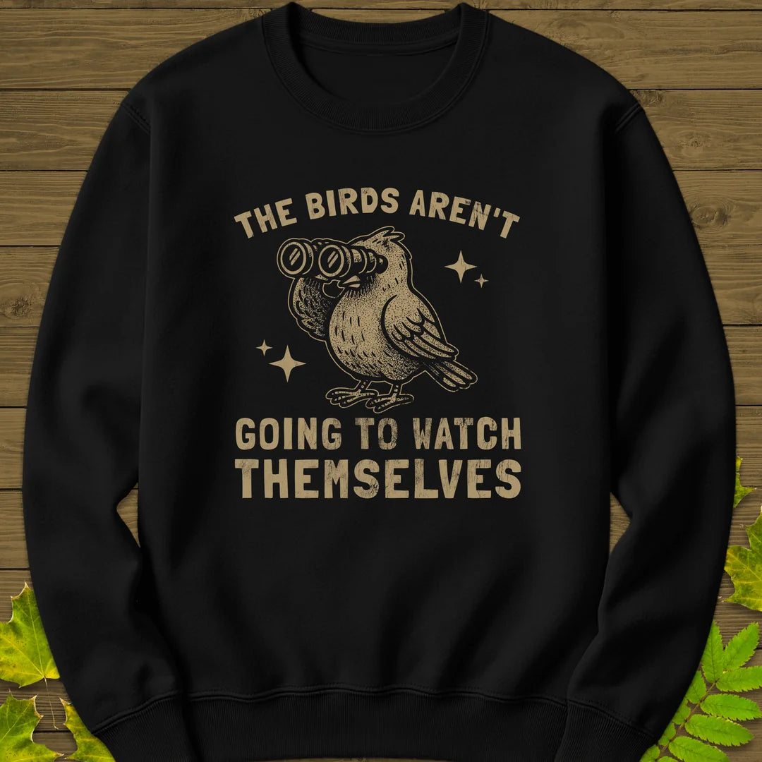 Birds Watching Themselves Sweatshirt in Black