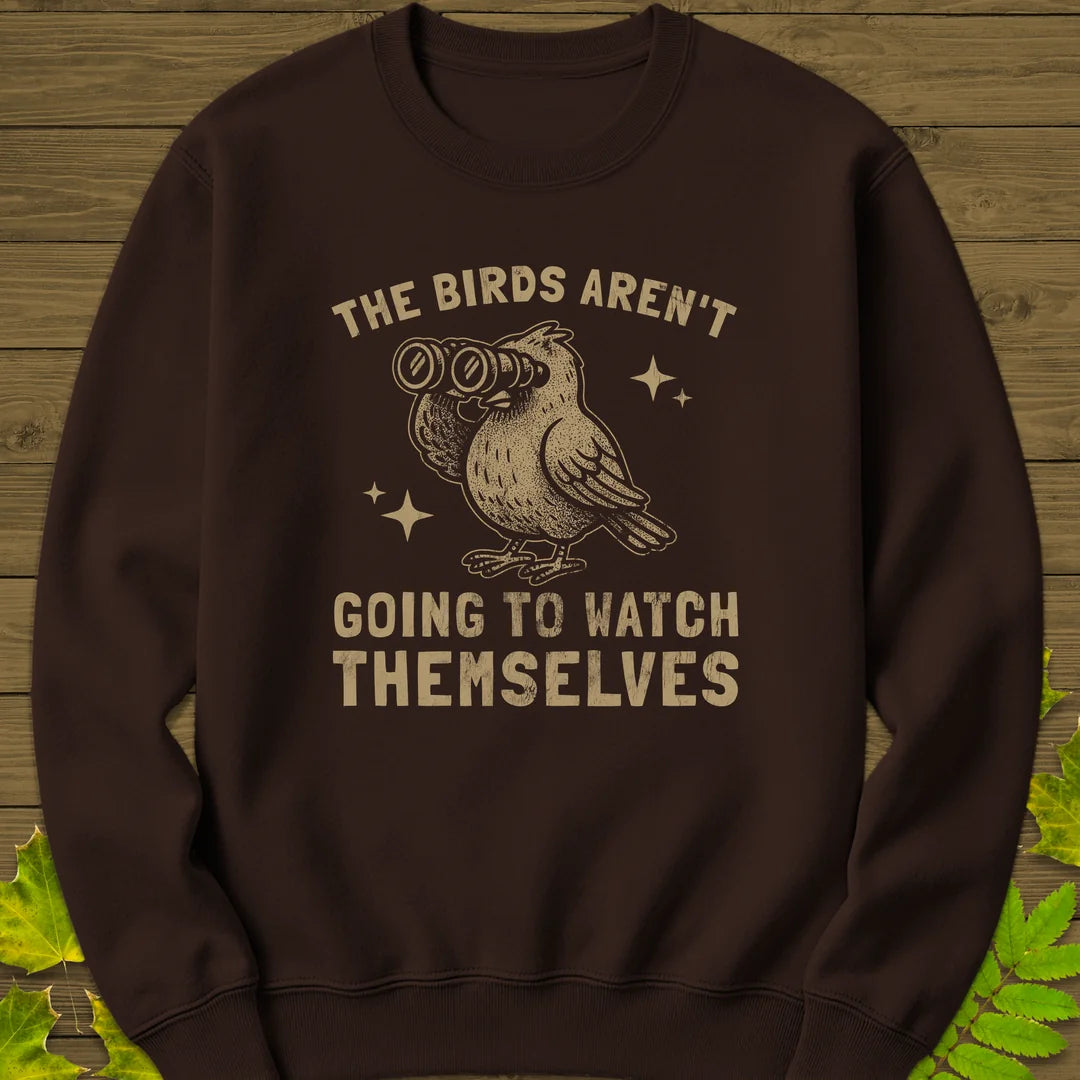 Birds Watching Themselves Sweatshirt in Dark Chocolate