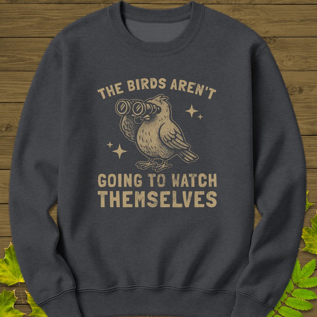 Birds Watching Themselves Sweatshirt in Dark Heather