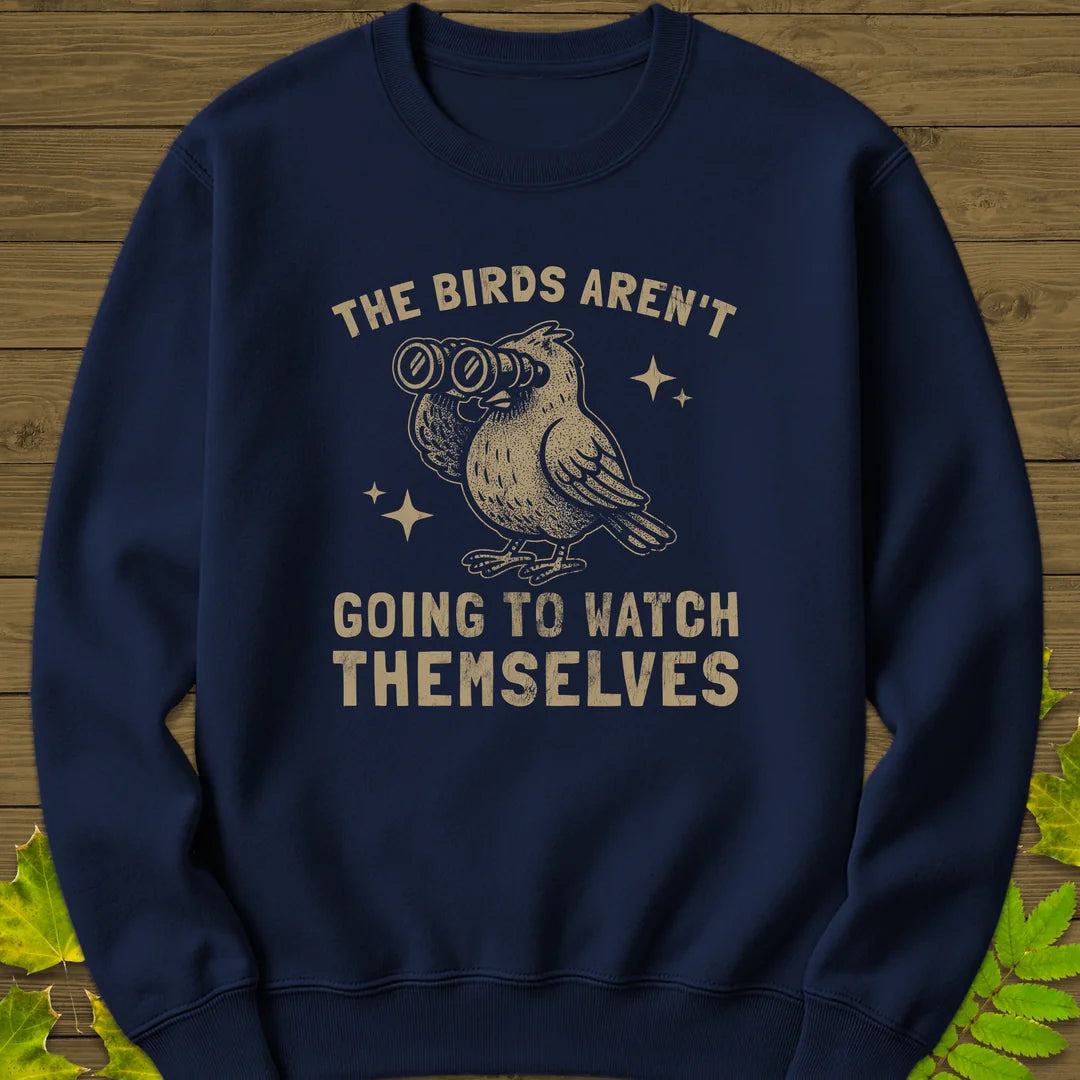 Birds Watching Themselves Sweatshirt in Navy